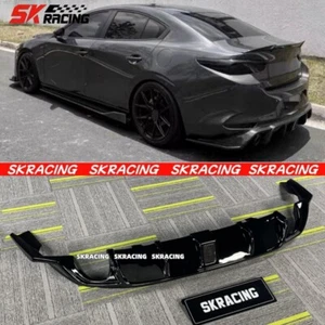 Glossy Black ABS Rear Bumper Lip Diffuser Bodykit For 2020-2023 Mazda 3 Axela - Picture 1 of 19