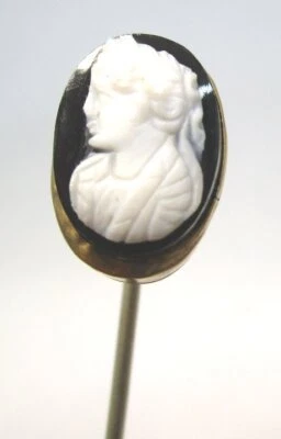 "Placa de oro camafeo de piedra dura/ágata vintage 1,9 gramos 2 1/4"" lote 47w4" Foto 1 de 3