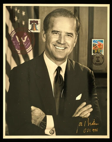 United States President Young Joe Biden Autographed Photo from 1996! Cover