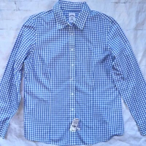 Camisa Brooks Brothers ajustada a cuadros con botones talla 14 para mujer nueva con etiquetas - Imagen 1 de 9