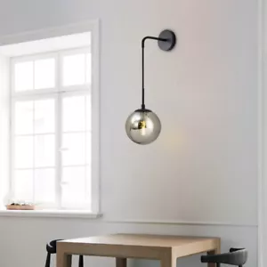 Modern Wall Light Grey Glass Wall Lamp Bar Wall Light Kitchen Indoor Wall Sconce - Picture 1 of 3