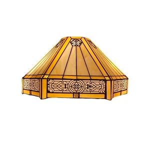 Sechseck Tiffany-Stil Buntglas 16 Zoll Schirm für Tisch/Deckenanhänger - Bild 1 von 4