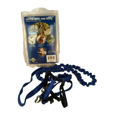 PetSafe Come With Me Kitty Cat Harness Bungee Leash Medium Royal Blue - Image 1 of 4