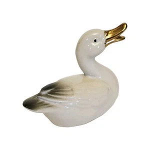 Vintage Gold Billed Duck Swan Figurine Small Ceramic Bird Lovely! - Picture 1 of 5