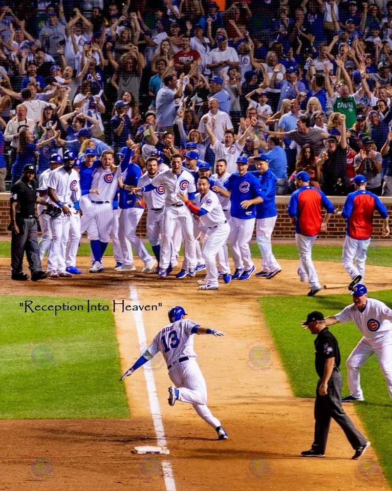 8x10 Photo “RECEPTION INTO HEAVEN” Baseball Walk Off Home Run Grand Slam Cubs - Image 1 of 1