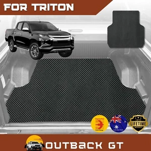6D Diamond Ute Mat for Mitsubishi Triton Double Cab 2015-2023 w spray on liner - Picture 1 of 6