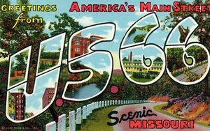 Greetings From US 66 Americas Main Street Scenic Missouri MO Postcard - Picture 1 of 2
