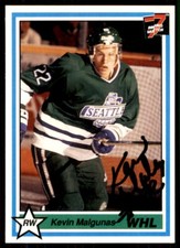 1991-92 7th Inning Sketch WHL Kevin Malgunas IP Signed Auto Tacoma Rockets #156