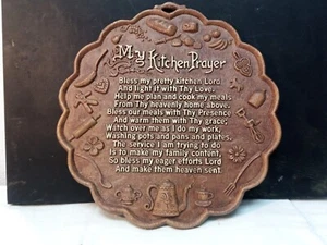 Placa de pared vintage de resina sintética de madera "Mi oración de cocina" aprox 10" - Imagen 1 de 6