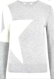 JUMPER CUELLO REDONDO ESTRELLA DE CACHEMIRA PURA MEZCLA GRIS M&S - Imagen 1 de 2