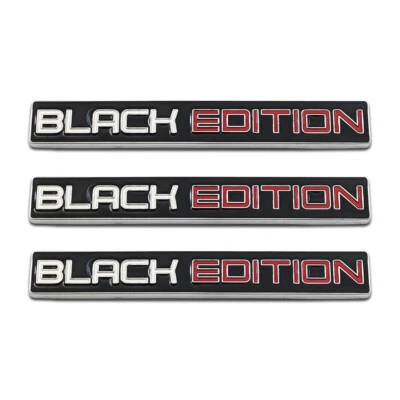 3x Chrome Black&White&Red Coated Metal Black Edition Emblem SUV Luxury 3D Emblem — 第 1/4 张图片
