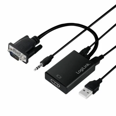 VGA zu HDMI Audio Video Adapter Konverter PC Notebook HDMI VGA 3,5mm Klinke - Bild 1 von 4