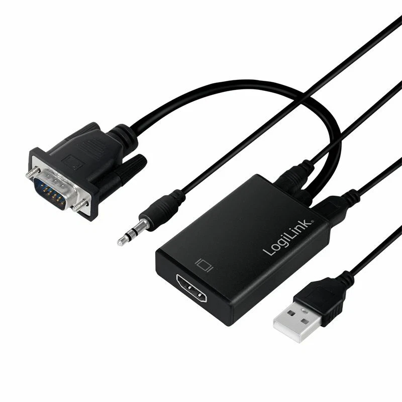VGA zu HDMI Audio Video Adapter Konverter PC Notebook HDMI VGA 3,5mm Klinke - Bild 1 von 4