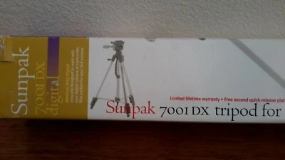 Sunpak 7001DX (620-070Dx) Medium Duty Tripod/pan head Exctended 58.3" Weigt 2.9L - Image 1 of 4