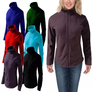 Ladies Full Zip Classic Warm Fleece Jacket Coat Size 8 to 30 SPORT WORK LEISURE - Picture 1 of 12