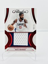 2021-22 Panini Flawless 💎 PAUL GEORGE /15 Game-Worn 2 Color Jersey Patch Ruby