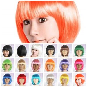 Short Party Straight Halloween Bob Hair Wigs Synthetic fiber Costume
