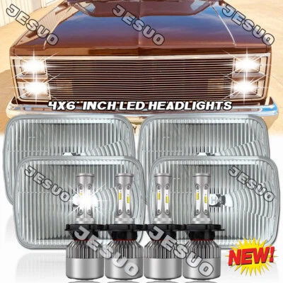 4x Fit Chevrolet G10 G20 G30 1978-1991 4x6" LED Headlights HI-LO DRL Turn Signal Foto 1 de 4