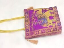 Women's Banarasi Silk Bag, Indian Handmade Purse, Girl's Shoulder Bag Shagun bag