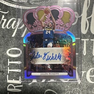 Royal Jalen Pickett RC Auto Panini Pink Crown 36/49 Denver Nuggets - Picture 1 of 2