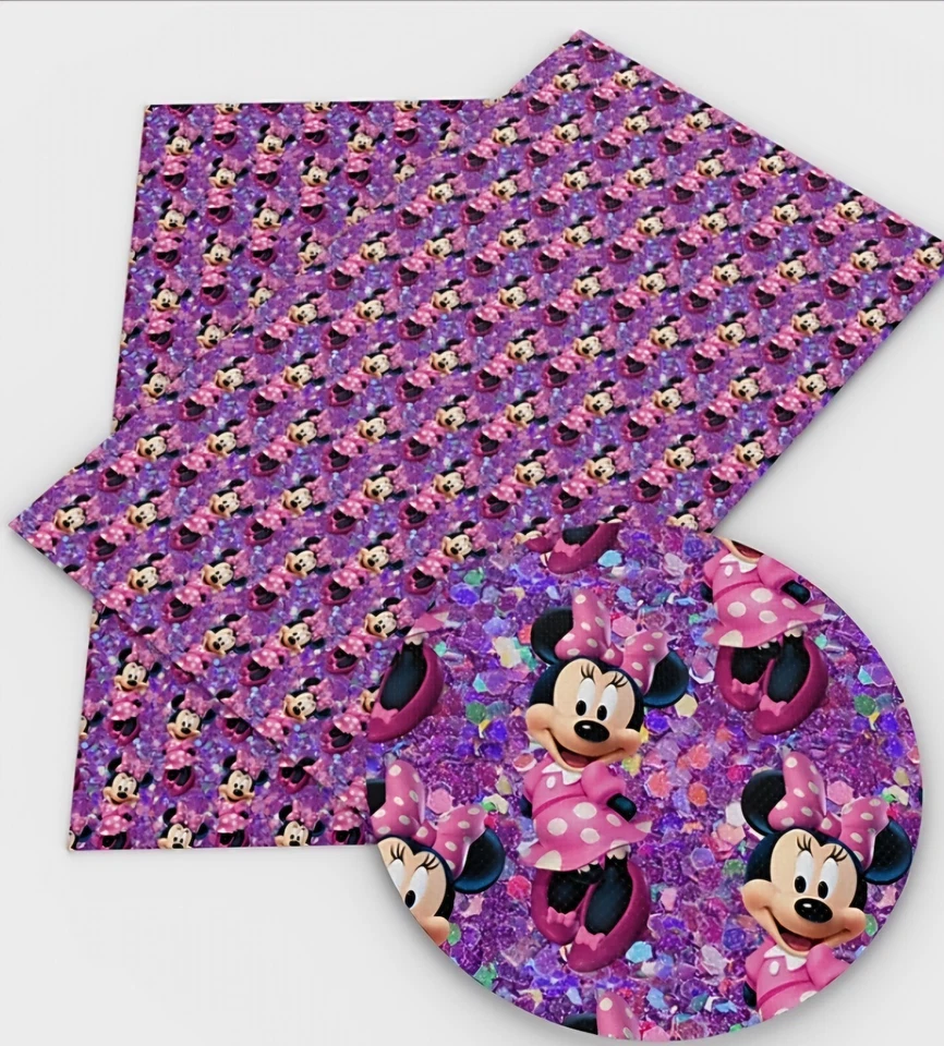 Minnie HOJA IMITACIÓN CUERO 8" X 12" 1061950 púrpura rosa TEXTURA LISA Foto 1 de 1