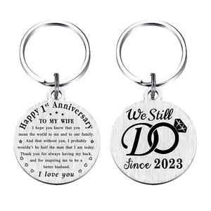 First Wedding Anniversary Keychain Gifts for Wife 1 Year Anniversary Decorati... - Picture 1 of 5