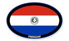 Paraguay Euro Flag Oval car window bumper sticker decal 5" x 3"