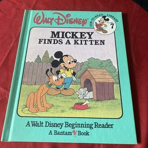 *KIDS* Disney - Mickey Finds A Kitten 🐈‍⬛ (1986, VINTAGE Hard Book) Volume 7 - Picture 1 of 17