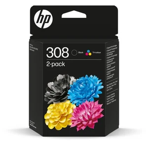 HP 308 2-Pack Black/Tri-color Original Ink Cartridge - 6L6S6UE - Picture 1 of 1