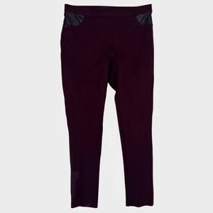 DKNY Jeans groß weinrot Kunstleder Taschen Details Viskose Nylon Elasthan - Bild 1 von 8