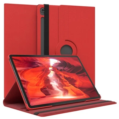 EAZY CASE Custodia protettiva per Samsung Galaxy Tab S10 FE Plus 360° gradi case ecopelle rosso