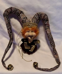 Elf Court Jester Christmas Ornament 10” Victorian Vintage - Picture 1 of 14