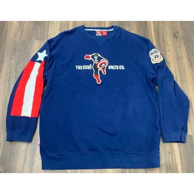 RARO Ecko X Marvel Capitán América Peso Pesado Gráfico Jersey Sudadera XL Foto 1 de 4