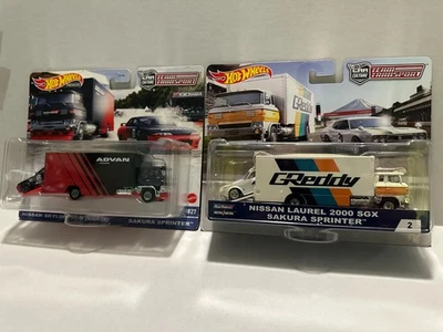 Lote Hot Wheels Team Transport Advan Skyline R32 y Greddy Nissan Laurel Foto 1 de 4