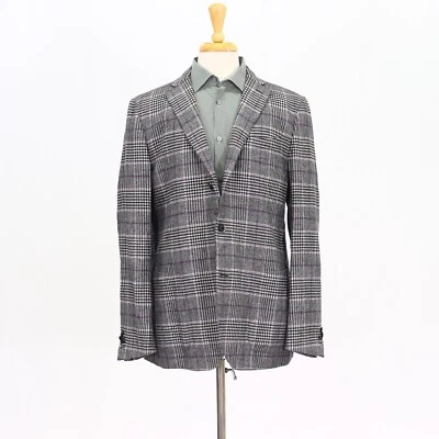 Caruso 46R Gray Sport Coat Blazer Jacket Check 3B Wool - Image 1 of 4