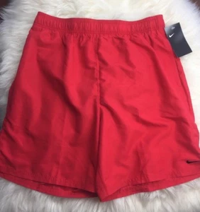 NWT BRAND NEW NIKE MEN RED FAST DRI TRUNK BOARDSHORTS SHORTS SZ LARGE L - Foto 1 di 4