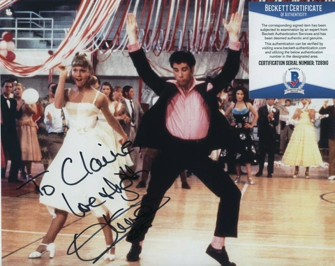 OLIVIA NEWTON-JOHN SIGNED AUTOGRAPHED GREASE PHOTO TO CLAIRE BAS COA BECKETT Cover