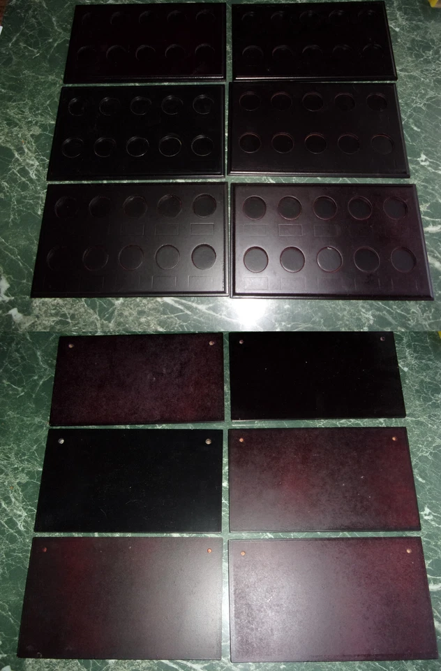 SOLDATINI lotto di 6 espositori basette in legno senza piedini - 25 X 15 cm. - Immagine 1 di 1