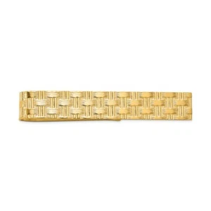 14k 14kt Yellow Gold Tie Bar 50 mm X 8 mm - Picture 1 of 3