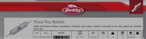 lot de 10 Bombette BERKLEY Trout Tec Rattler 8 gr peche truite Sbirulino balzer - Photo 1/5