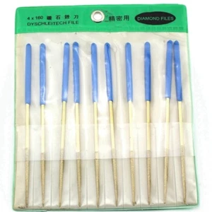 10Pcs 6" inch 160MM x 4MM ROUND Diamond Coated Needle Files Titanium Filing - Picture 1 of 6