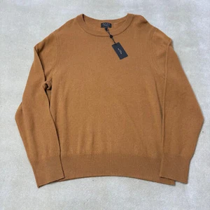 Rag & Bone Sweater Men's Large Brown Camel Lightweight Paul 100% Cashmere Crew - Picture 1 of 7
