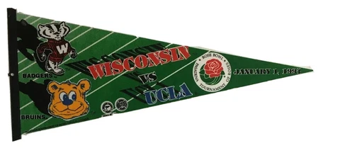 Vintage 1994 Wisconsin Badgers v UCLA Rose Bowl Felt Pennant Tournament of Roses Cover