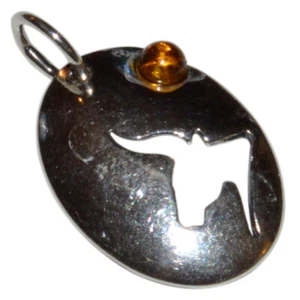 1.6g Horoscope - Taurus Authentic Baltic Amber 925 Silver Pendant N-A734 - Picture 1 of 1