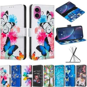 For iPhone 16 Pro 15 14 13 12 11 SE 7 8 Magnetic Wallet Case Leather Stand Cover - Picture 1 of 49