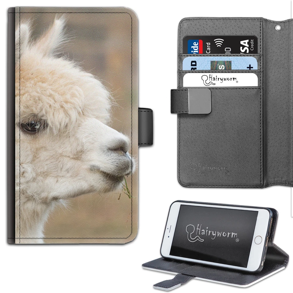White Alpaca Phone Case;PU Leather Wallet Flip Case;Cover For Samsung;Apple - Image 1 of 1