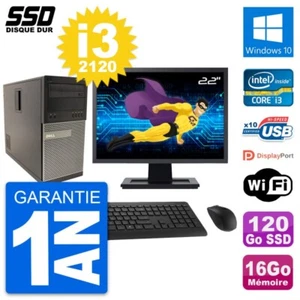 PC tour DELL 790 MT Bildschirm 22 " Intel i3-2120 RAM 16Go SSD 120Go Windows 10 - Bild 1 von 3