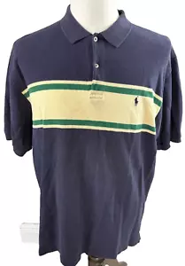Polo Ralph Lauren DE COLECCIÓN Azul/Marfil Rayas Para Hombre Polo XL - Imagen 1 de 6