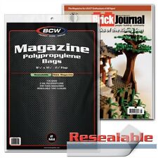 200 BCW RESEALABLE THICK Magazine Archival Poly Bags 8 7/8 x11 Acid Free sleeves