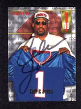Cedric Jones Autographed Football ROOKIE Card New York Giants 1996 Fleer #162